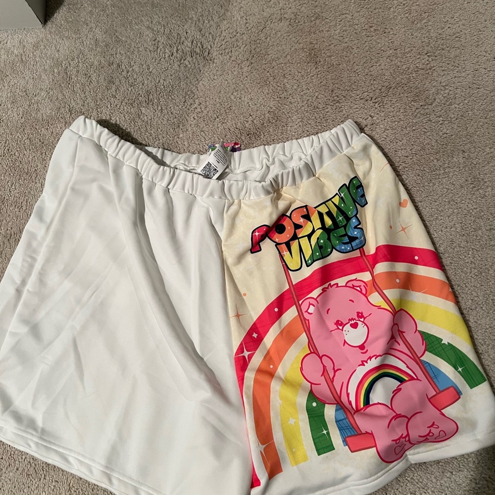 SHEIN White Shorts with Care Bears Design Size 4X NWT